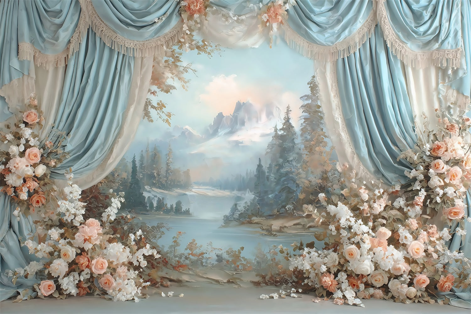 Wunderschöner Hintergrund Drapierte Gartenansicht Fine Art Hintergrund MRR7-192