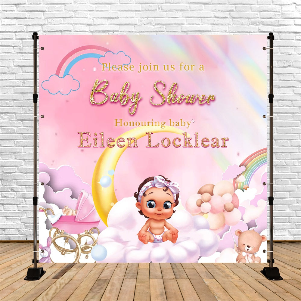 Baby Shower Fotokulisse Blush Wonderland Personalisierte Fotokulisse MRR7-2