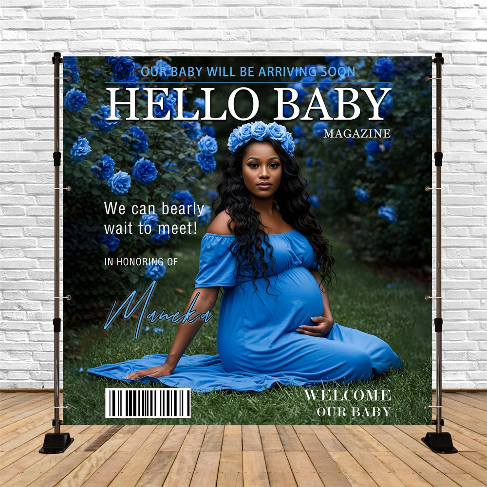 Backdrops für Baby Shower Blaue Rose Magazin Individueller Hintergrund MRR7-20