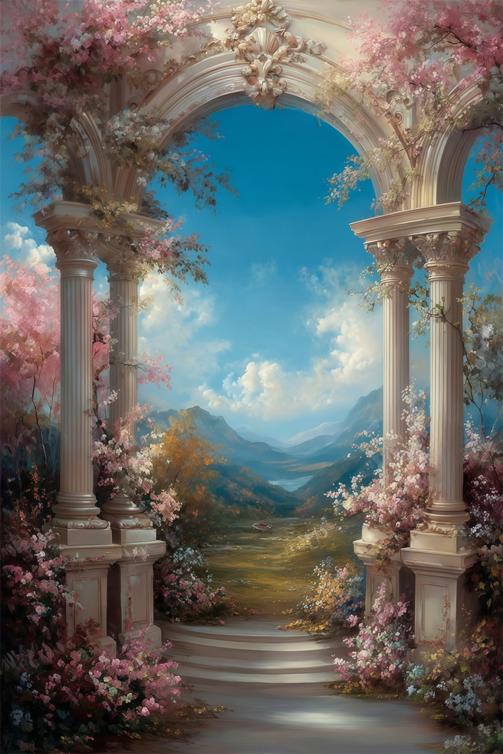 Kunstfotografie Backdrops Majestätischer Garten Portal Backdrop MRR7-202