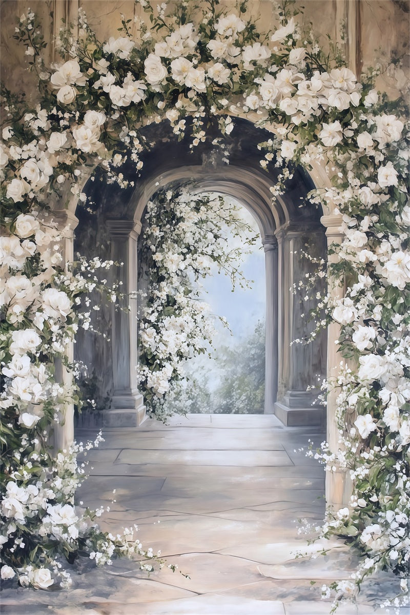 Backdrops Fine Art Klassischer floraler Korridor Videohintergrund MRR7-208