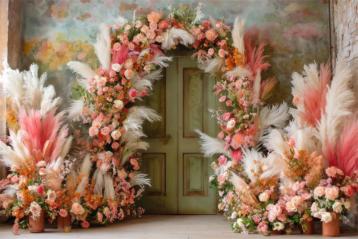 Bohemian Style Backdrop Vintage Rose Portal Fotohintergrund MRR7-245
