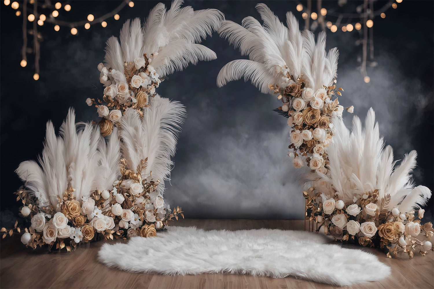 Boho-Fotohintergrund Rustikal Glam Beleuchteter Hintergrund MRR7-247