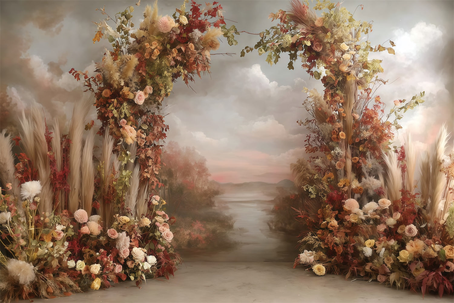 Bohemian Style Hintergrund Dusk Meadow Archway Fotohintergrund MRR7-252