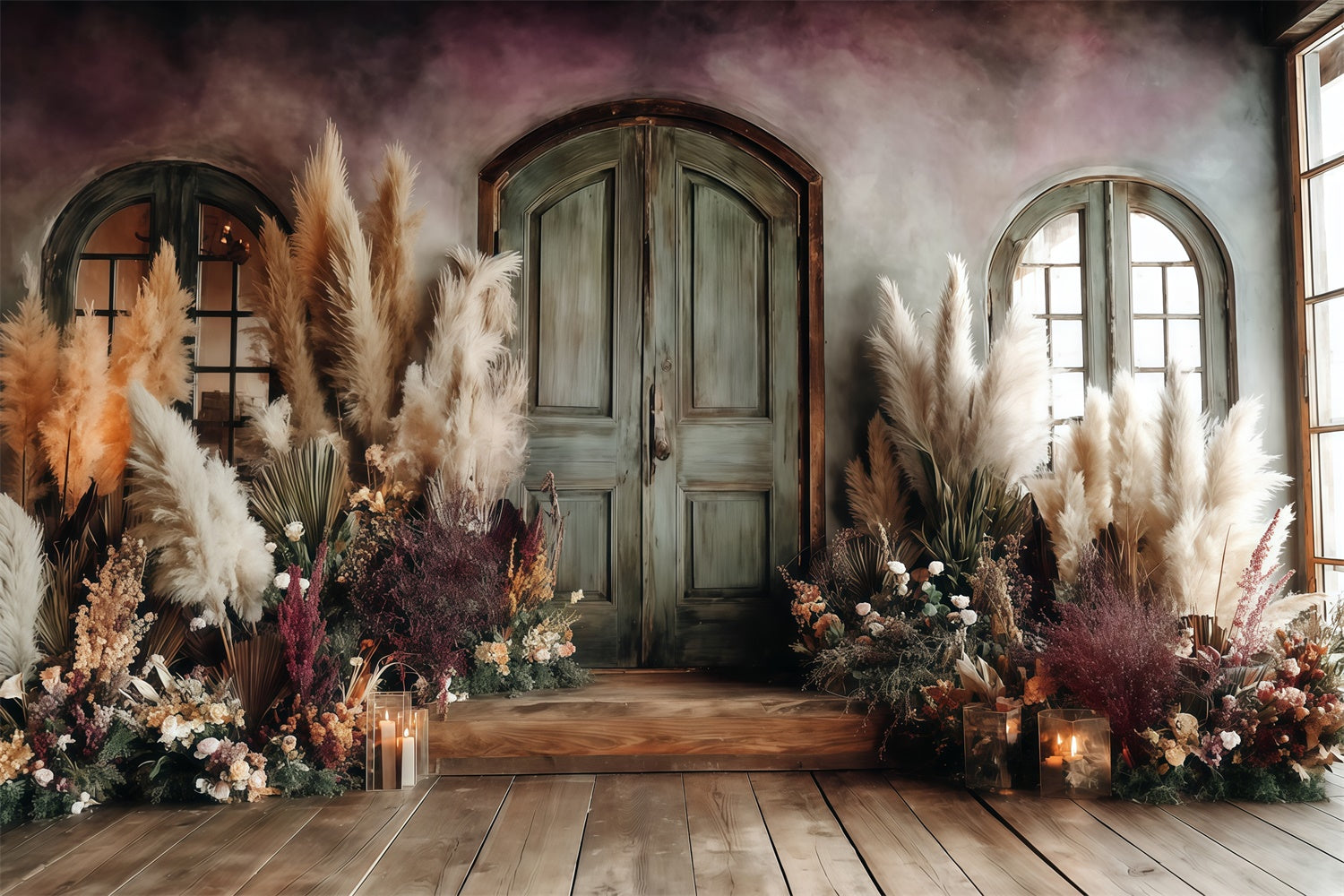 Boho Backdrops Rustikale Dämmerung Türöffnung Foto Hintergrund MRR7-263
