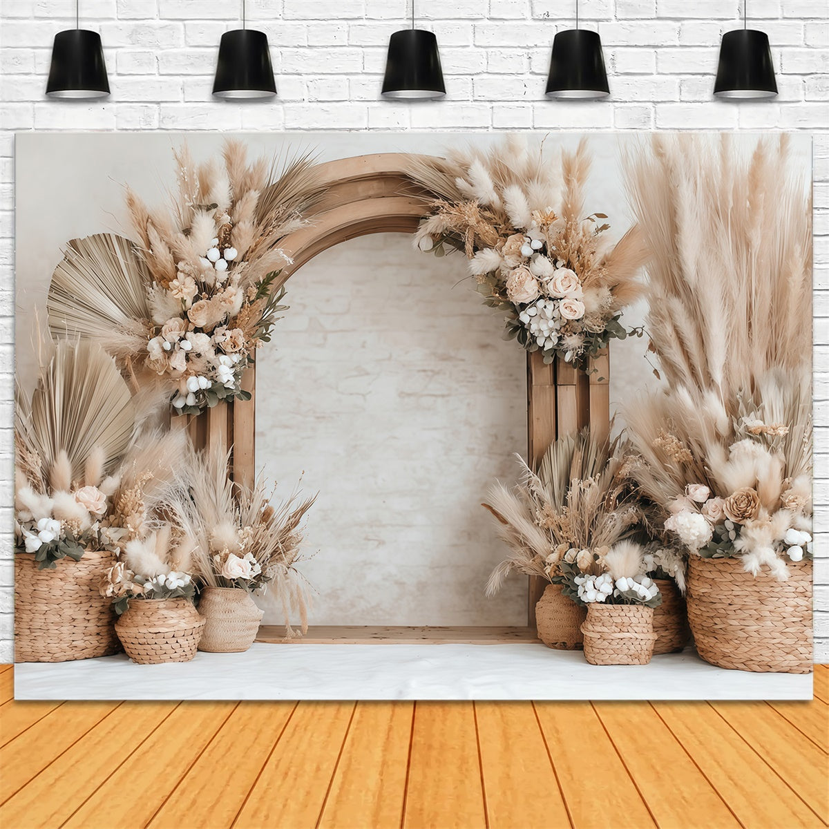 Bohème-Hintergrund Rustikale Blüte Eleganz Fotohintergrund MRR7-267