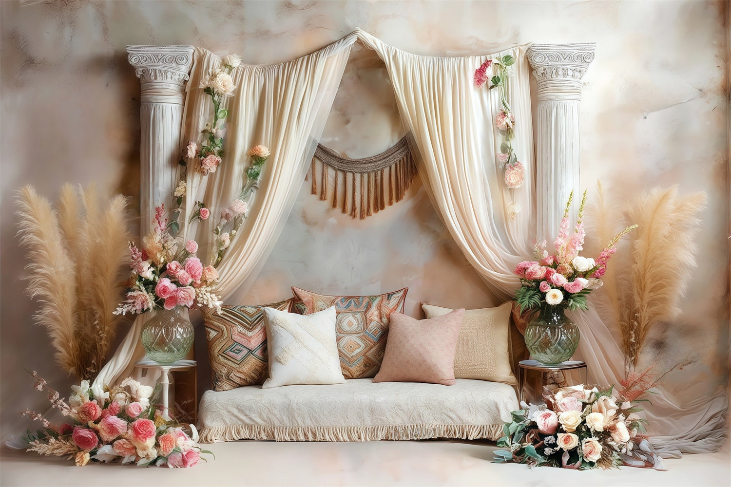 Boho Fotografie Backdrop Blush Roman Garden Fotohintergrund MRR7-268