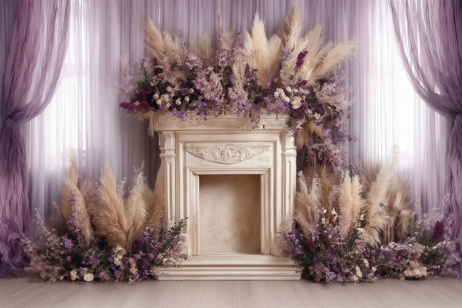 Bohemian Backdrops Blüte Kamin Anmut Fotohintergrund MRR7-270