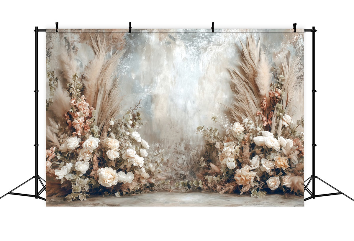 Bohemian Backdrop Beige Floral Botanical Fotohintergrund MRR7-273