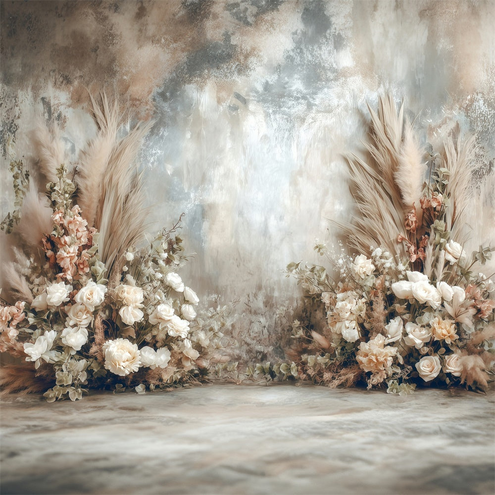 Bohemian Backdrop Beige Floral Botanical Fotohintergrund MRR7-273