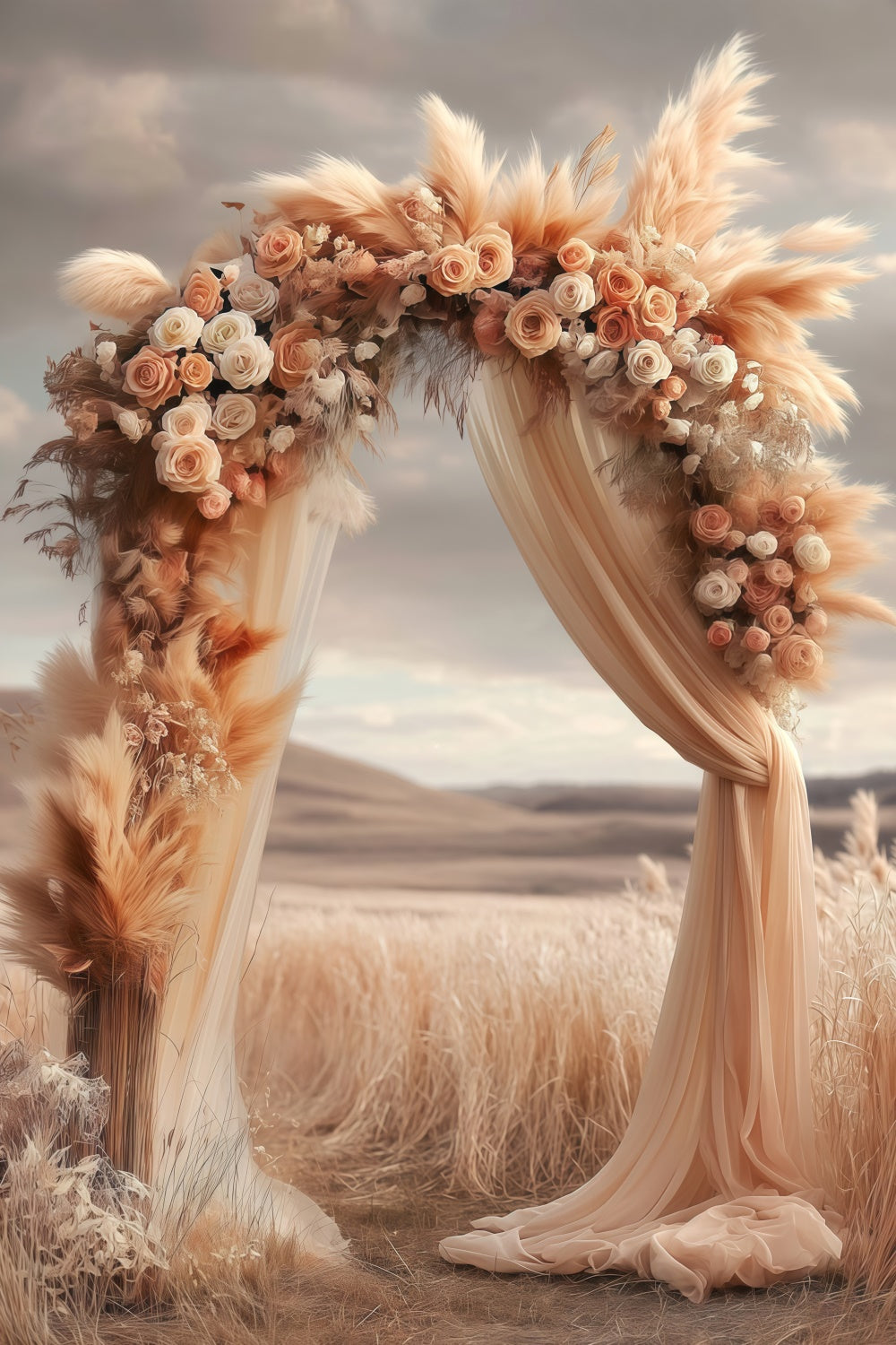 Bohemian Backdrops Rustikales Feld Zeremonie Fotohintergrund MRR7-276