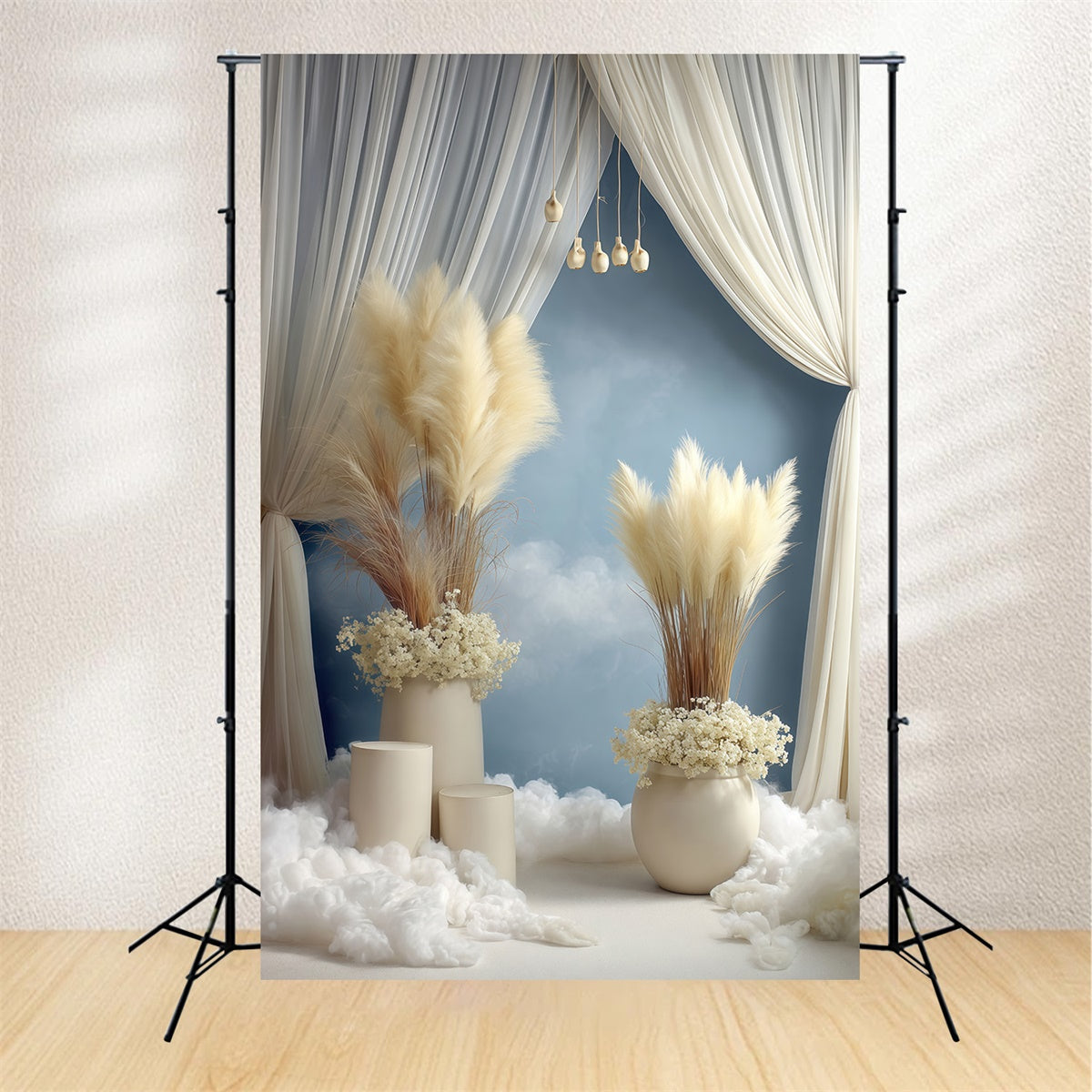 Boho Backdrop Fotografie Wolkentraum Pampas Fotohintergrund MRR7-278