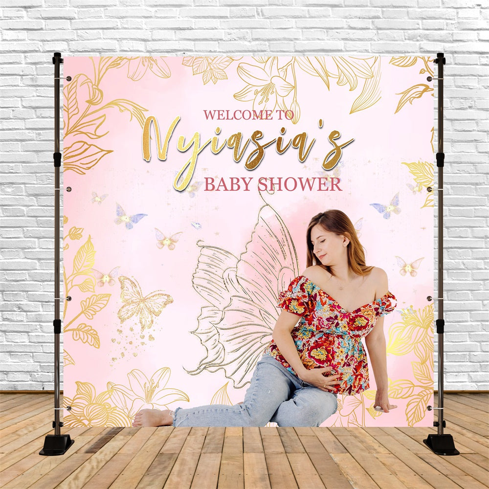 Baby Shower Fotohintergrund Schmetterlingsblüte Individueller Hintergrund MRR7-3