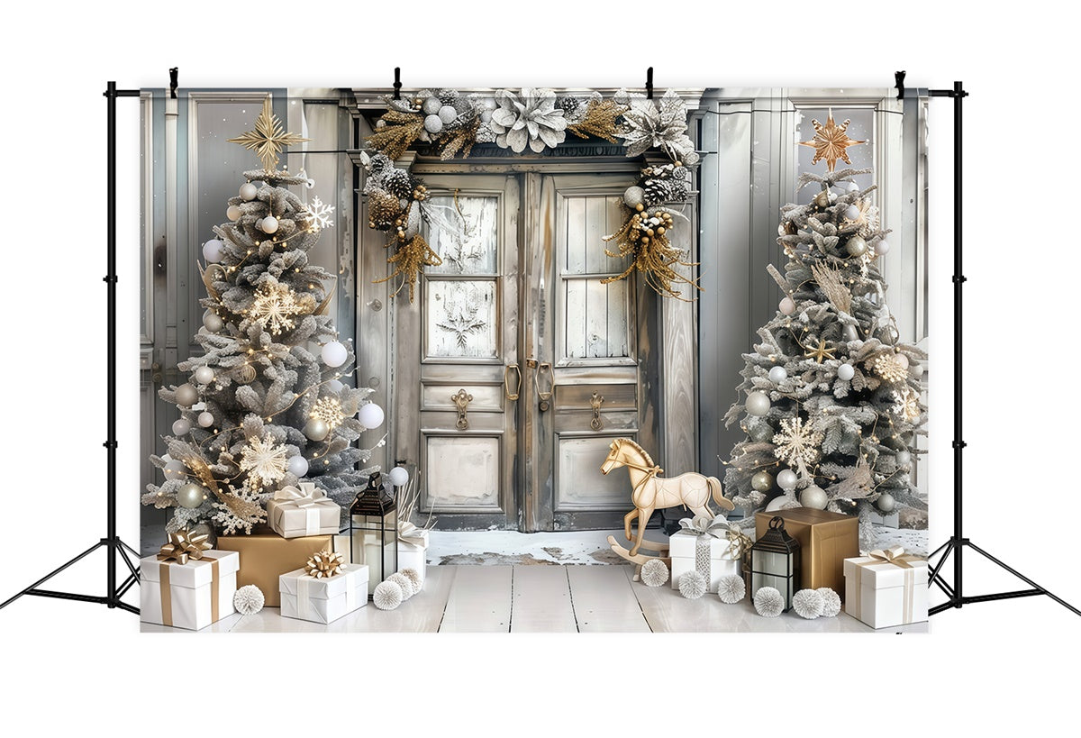 Weihnachten Fotokulisse Luxus Urlaub Eingang Hintergrund MRR7-57