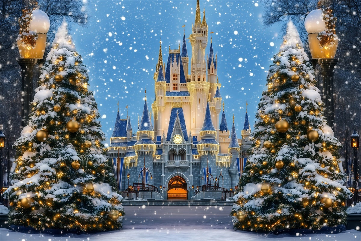 Weihnachtsbaum Kulisse Enchanted Holiday Castle Kulisse MRR7-59