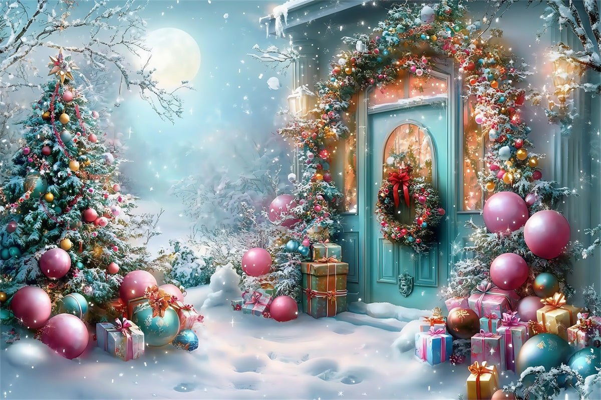 Weihnachten Backdrops Sparkle Weihnachten Porch Hintergrund MRR7-62