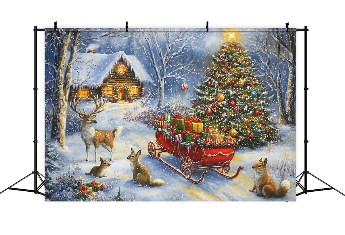 Weihnachts-Hintergrund-Ideen Friedlicher Winter-Critter-Hintergrund MRR7-63