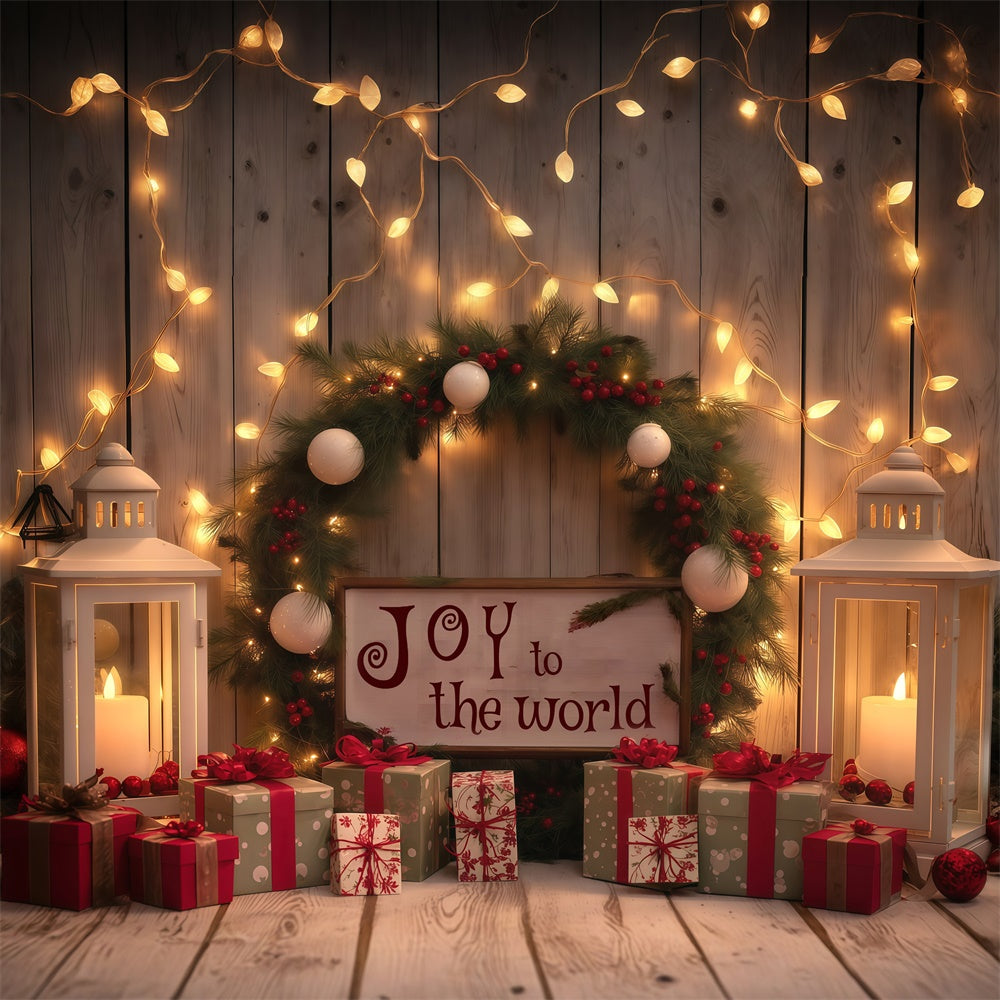 Xmas Backdrops Kerzenlicht Kiefer Girlande Backdrop MRR7-77