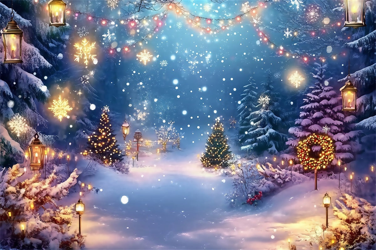 Weihnachten Backdrop Dreamy Winter Garland Wald Backdrop MRR7-78