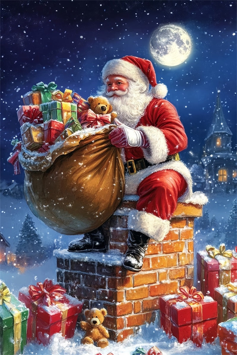 Weihnachts-Hintergrundkulisse Magical Midnight Santa Backdrop MRR7-89