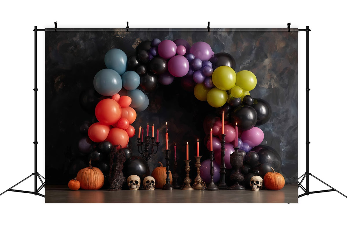 Halloween Wandhintergrund Bunter Ballonbogen Halloween Hintergrund für Fotos MRR8-1