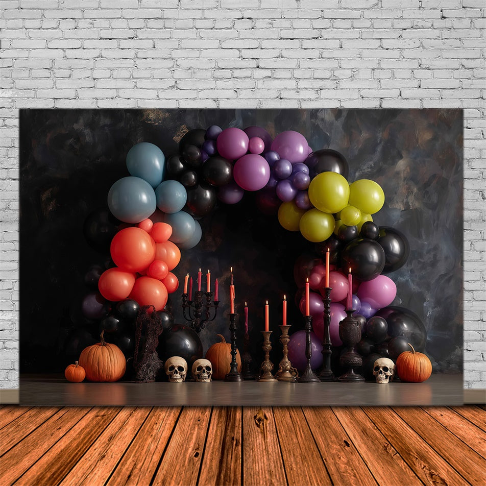 Halloween Wandhintergrund Bunter Ballonbogen Halloween Hintergrund für Fotos MRR8-1