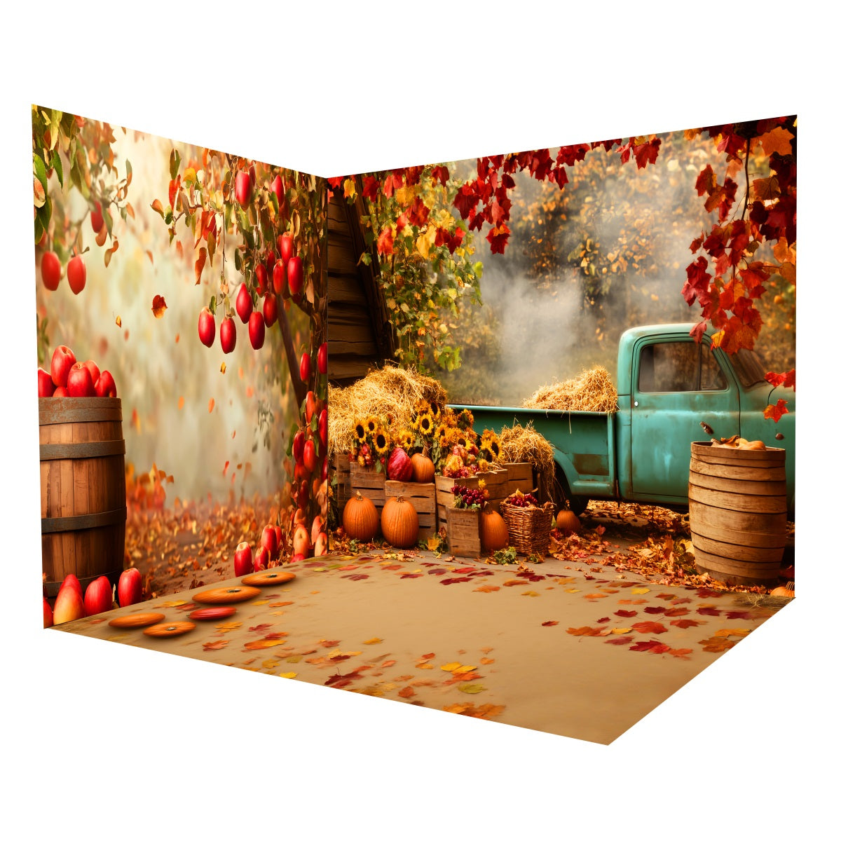 Herbst-Fotoshooting-Foto Hintergrund Vintage-Lkw Herbsternte-Foto Hintergrund Raumset MRR8-219