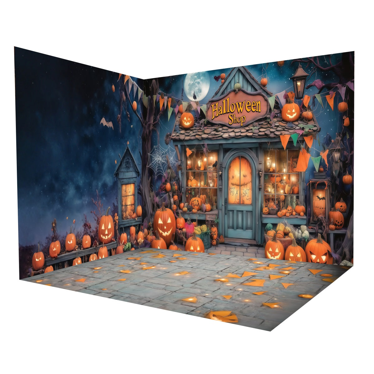 Halloween-Foto Hintergrund Kürbisladen Spukhaus Foto Hintergrund Raumset MRR8-244