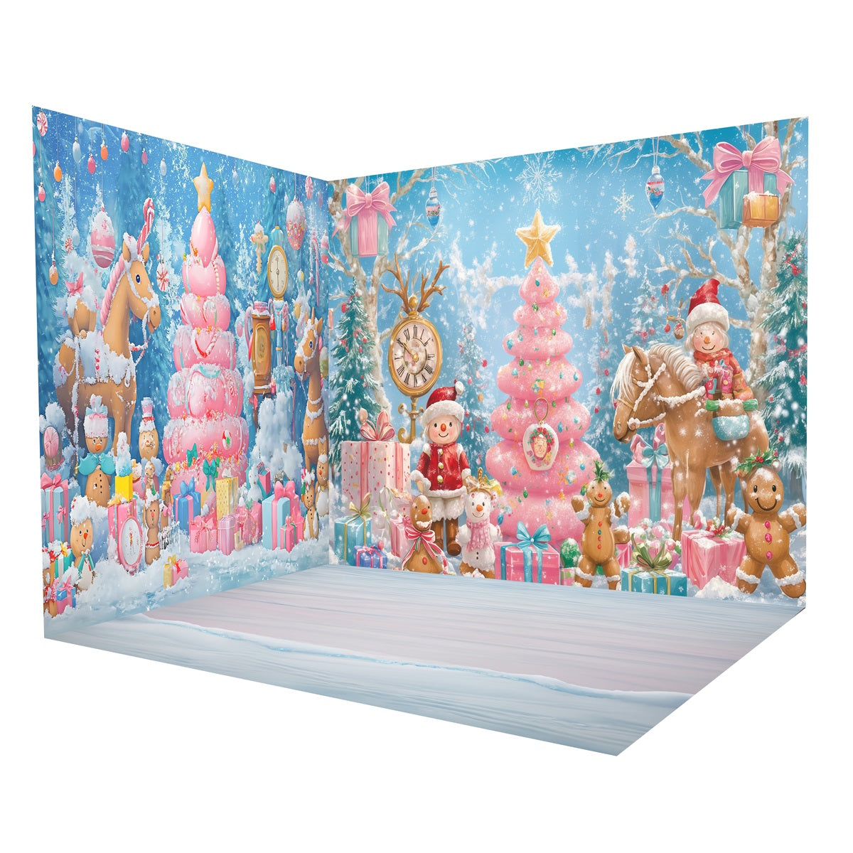 WeihnachtsStudio Hintergründe Rosa Winterwunderland Fotohintergrund-Raumset MRR8-288