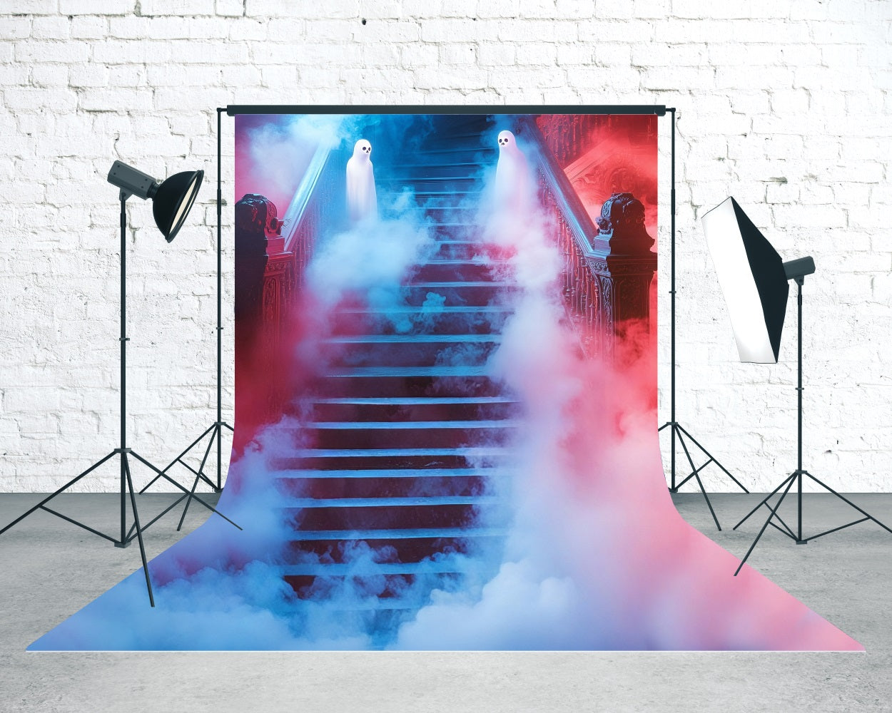 Spooky Halloween Foto Hintergrund Rot Geist Rauch Schritte Sweep Hintergrund MRR8-45