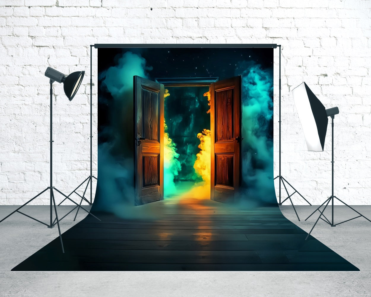 Halloween Fotografie Foto Hintergrund Marvel Night Glow Smokey Gates Sweep Backdrop MRR8-55