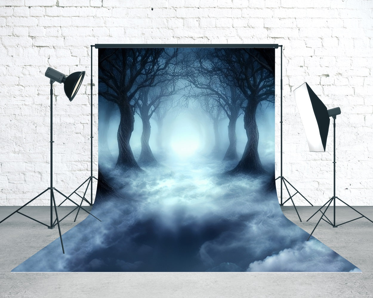 Halloween Fotohintergrund Gespenstischer Nebelschwarzwald Sweep Backdrop MRR8-66
