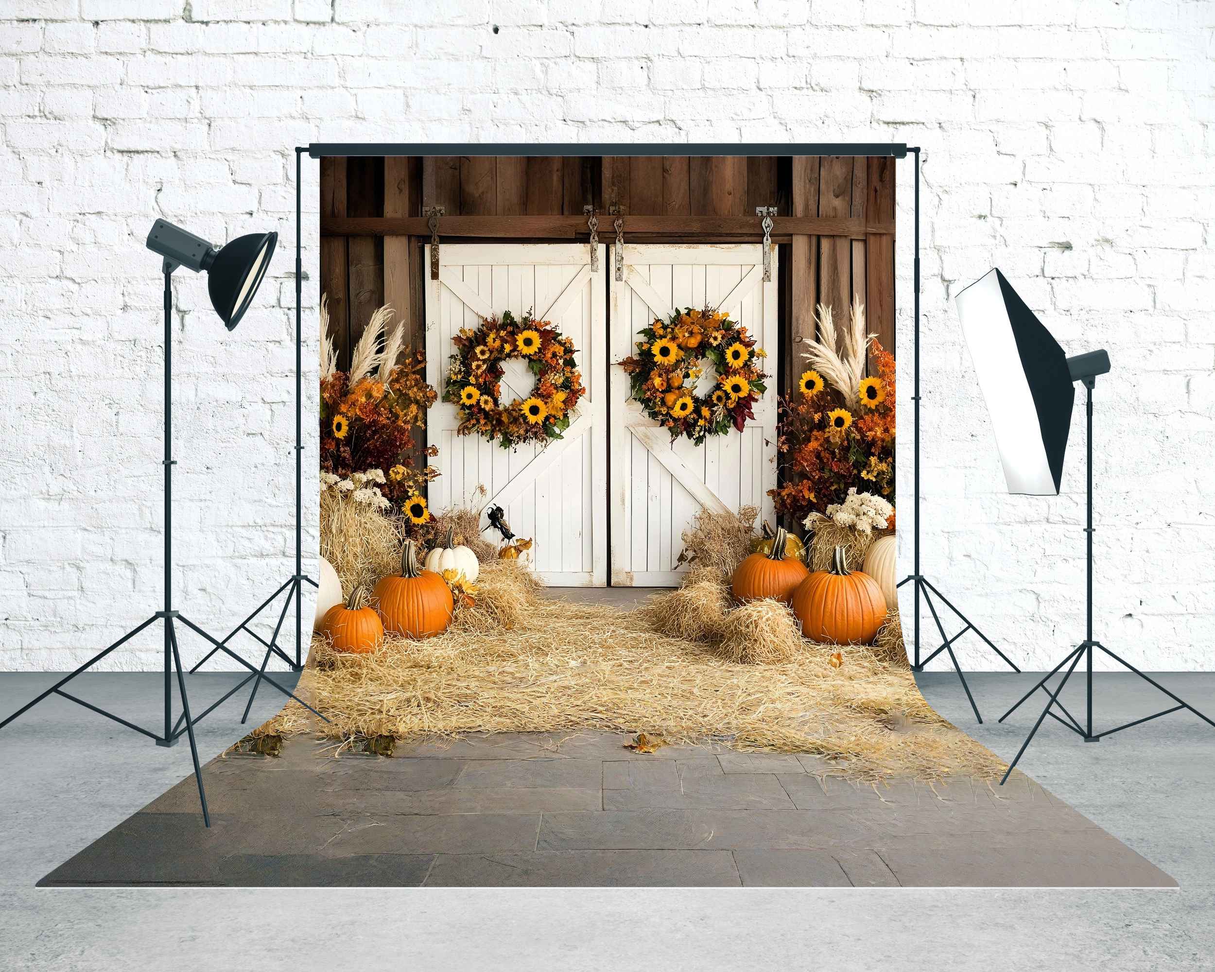 Western-Fotohintergrund Erntekranz Scheunentür Floral Sweep Backdrop MRR8-80