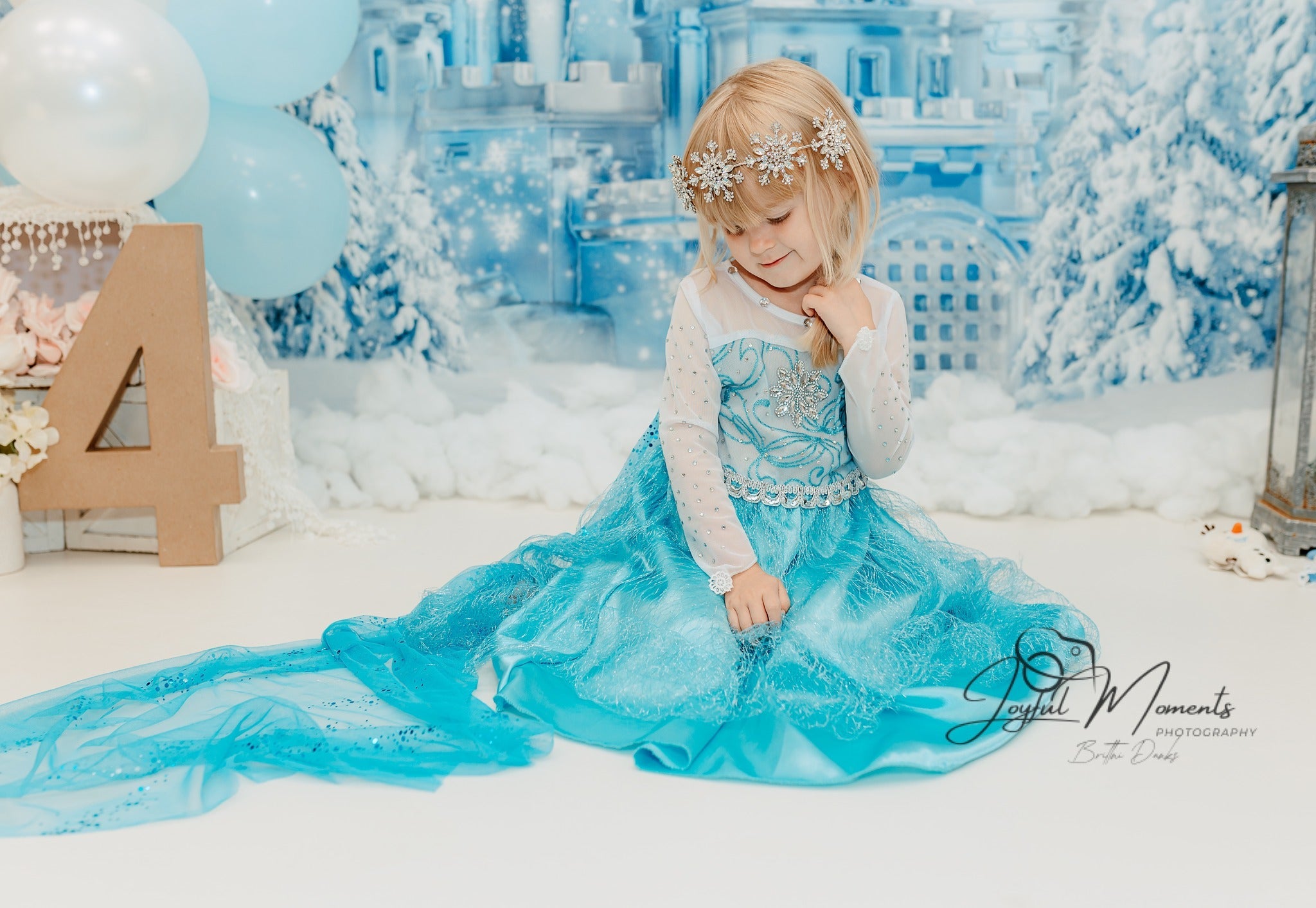 Frozen-Schloss-Fotohintergrund Winter-Eisschloss-Wunderland Kinder-Fotohintergrund MRR9-10