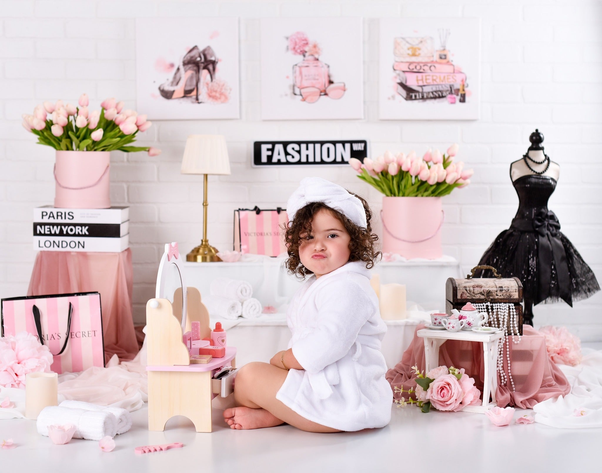 Kinder-Hintergründe Mode-High-Heels Parfüm Bücher Dekor Neugeborenen-Fotohintergrund MRR9-21