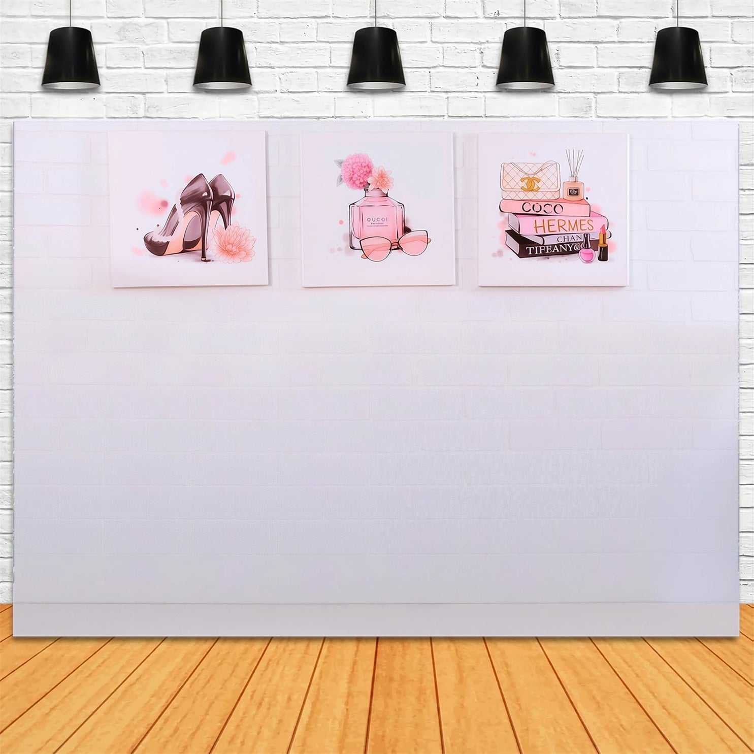 Kinder-Hintergründe Mode-High-Heels Parfüm Bücher Dekor Neugeborenen-Fotohintergrund MRR9-21