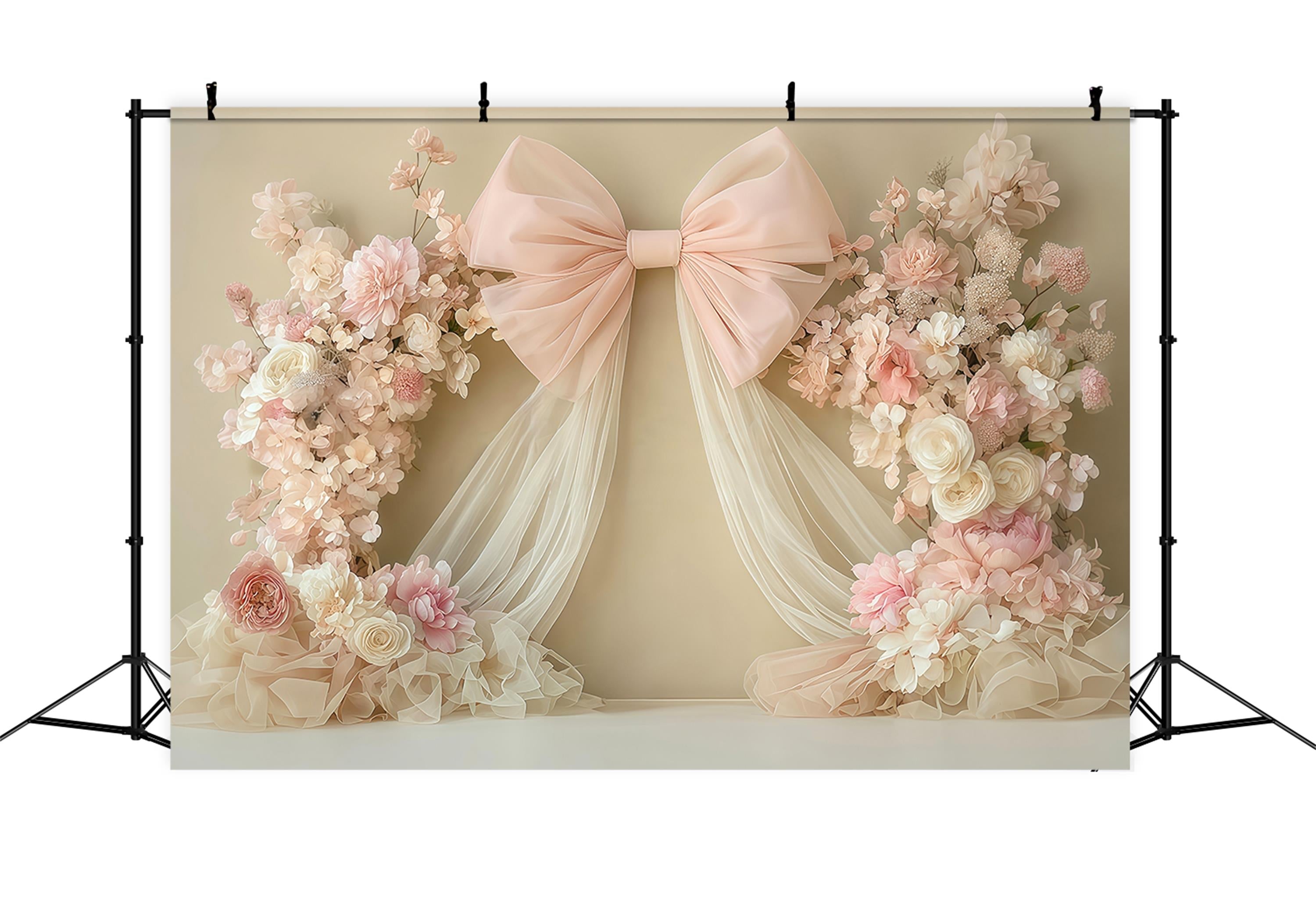 Fotohintergrund für Neugeborenen-Fotoshooting Blush Bow Blumendekoration Fotohintergrund für Kinder MRR9-45