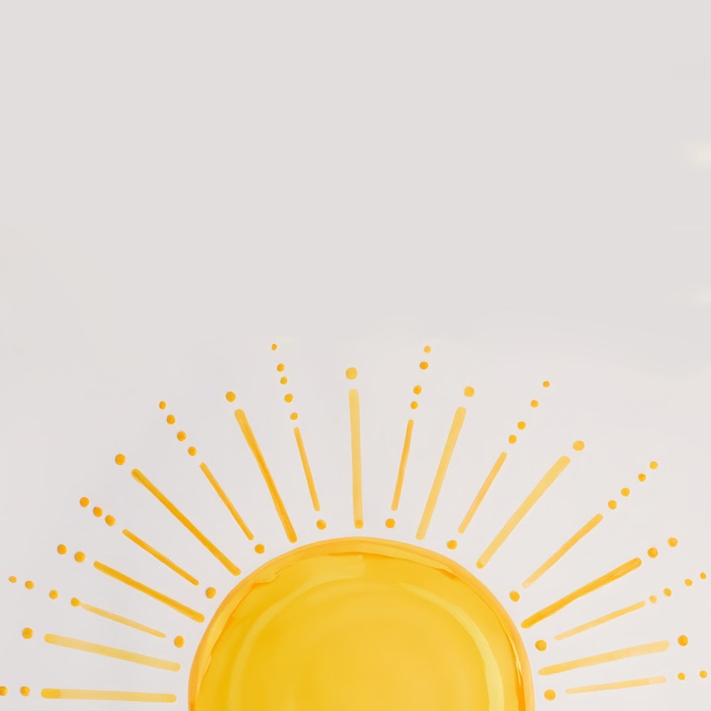 Kinderhintergründe Minimalistische gelbe Sonnenstrahlen Kinderfotohintergrund MRR9-75