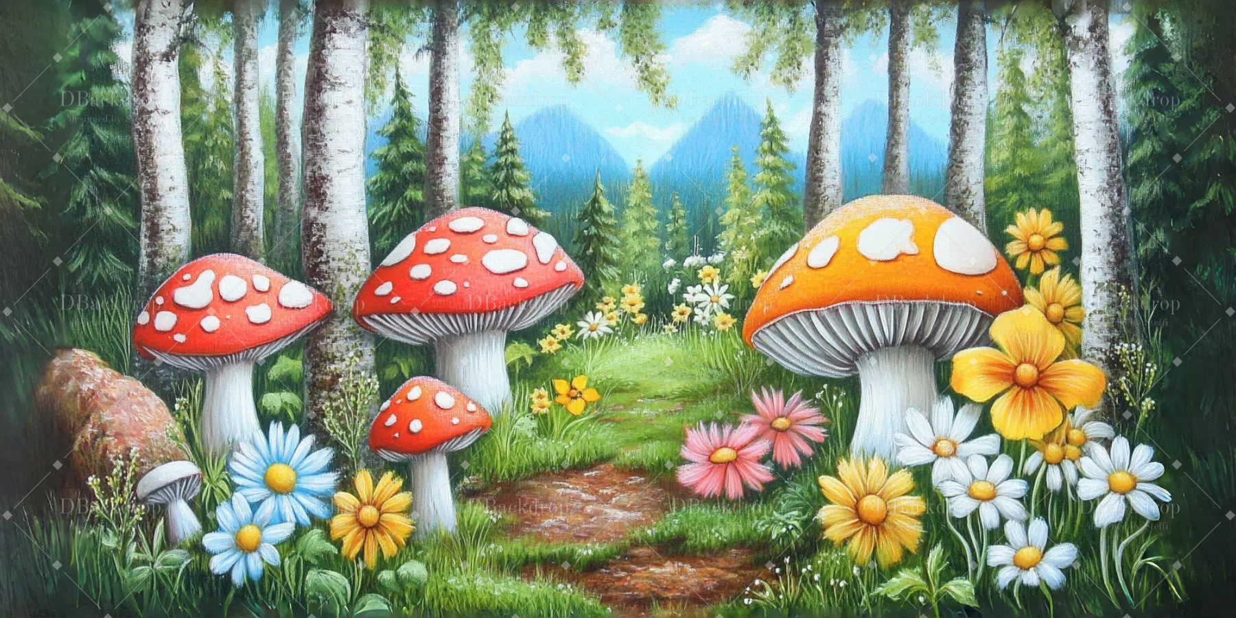 Kirchenbühnenhintergründe „Pilzwald“ Tanzhintergründe CSH59-T15