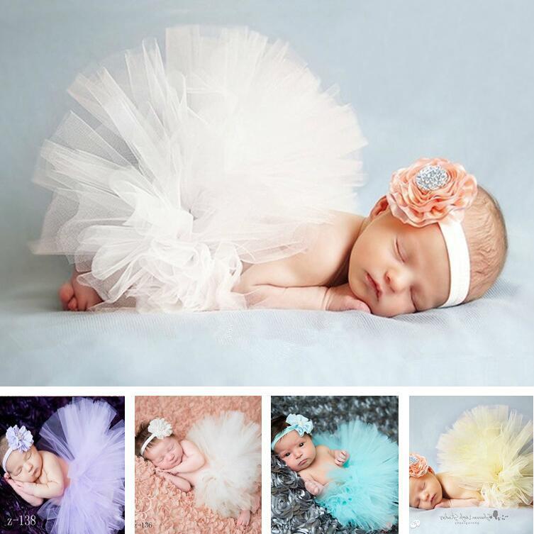 Neugeborenes Fotografie Requisiten Tutu Rock Kleid mit passendem Stirnband für Baby Girl