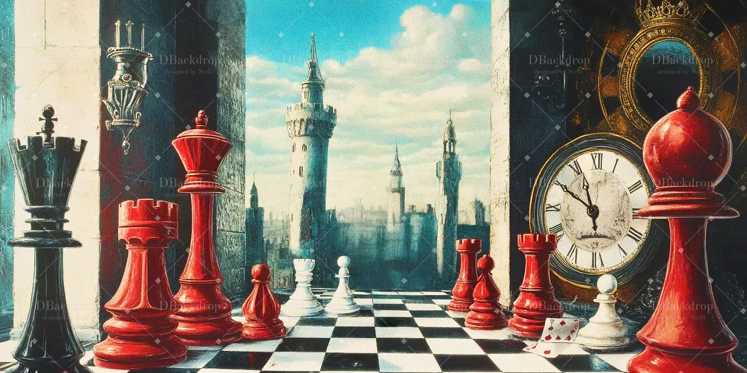 Große Bühnenhintergründe „Queen's Game“ Schulaufführung Hintergrund CSH59-T17