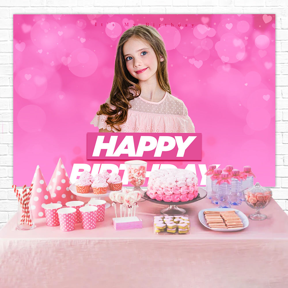 Personalisierte Geburtstag Backdrop Lovely Pink Theme Backdrop Design RR1-107