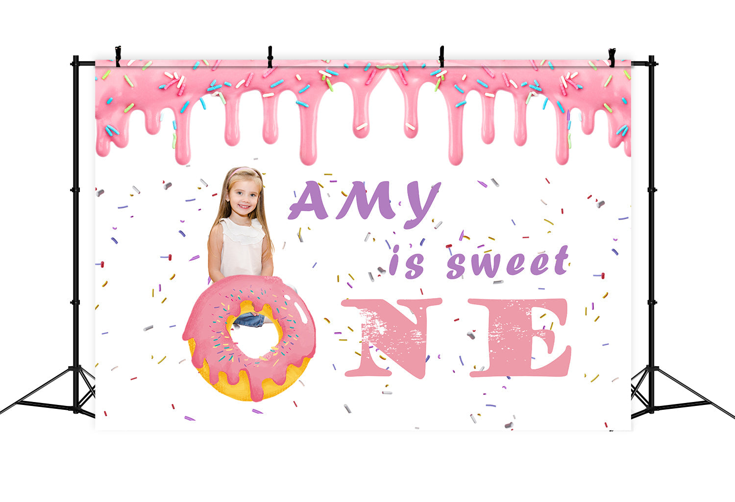 Personalisierte Geburtstag Backdrop Pastell Sprinkle Donut Party Backdrop RR1-19