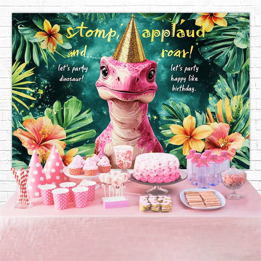 Custom Birthday Backdrops Tropische Dschungel Dino Party Backdrop RR1-32