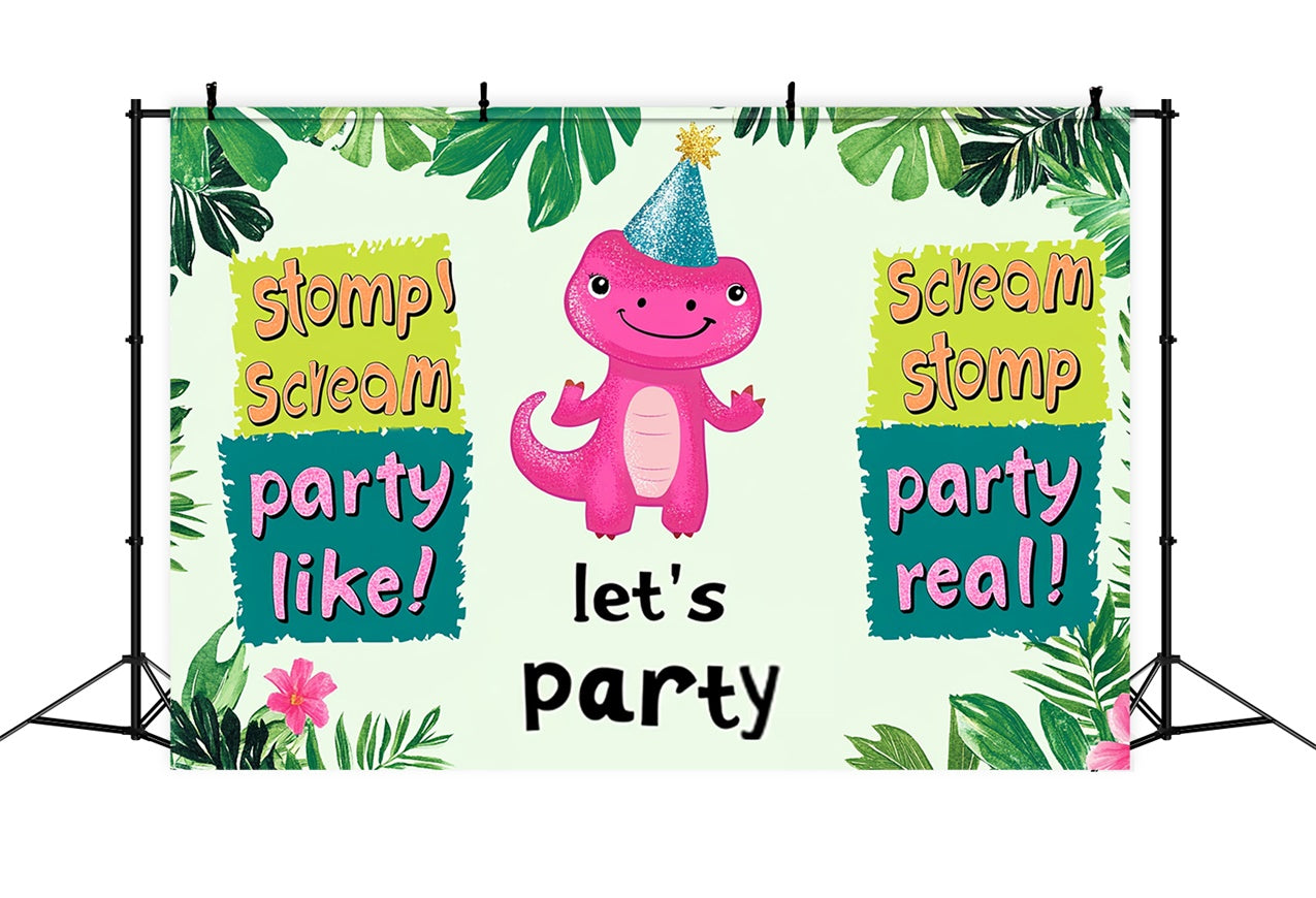 Individuelle Happy Birthday Backdrop Party Dino Dschungel Vibes Backdrop RR1-34