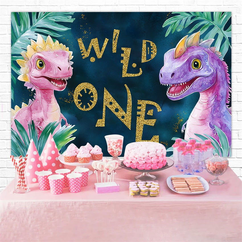 Personalisierte Geburtstag Backdrops Tropische Dino Abenteuer Backdrop RR1-36