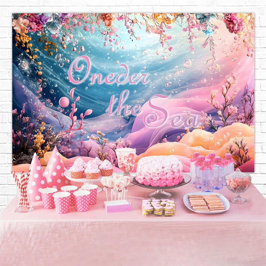 Personalisierte Backdrop für Geburtstag Magical Ocean Mermaid Backdrop RR1-41