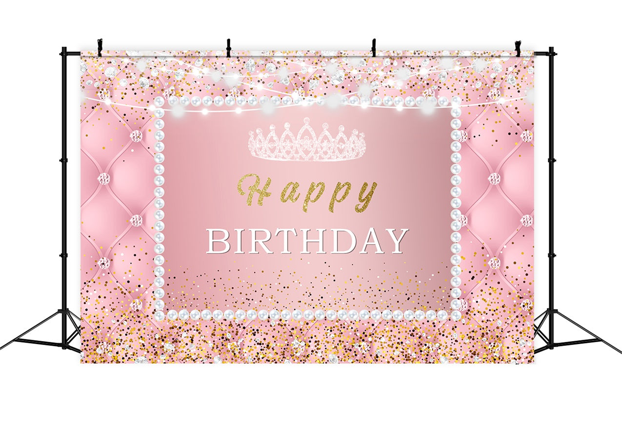 Personalisierte Backdrop für Geburtstag Pink Sparkle Pearl Backdrop RR1-47