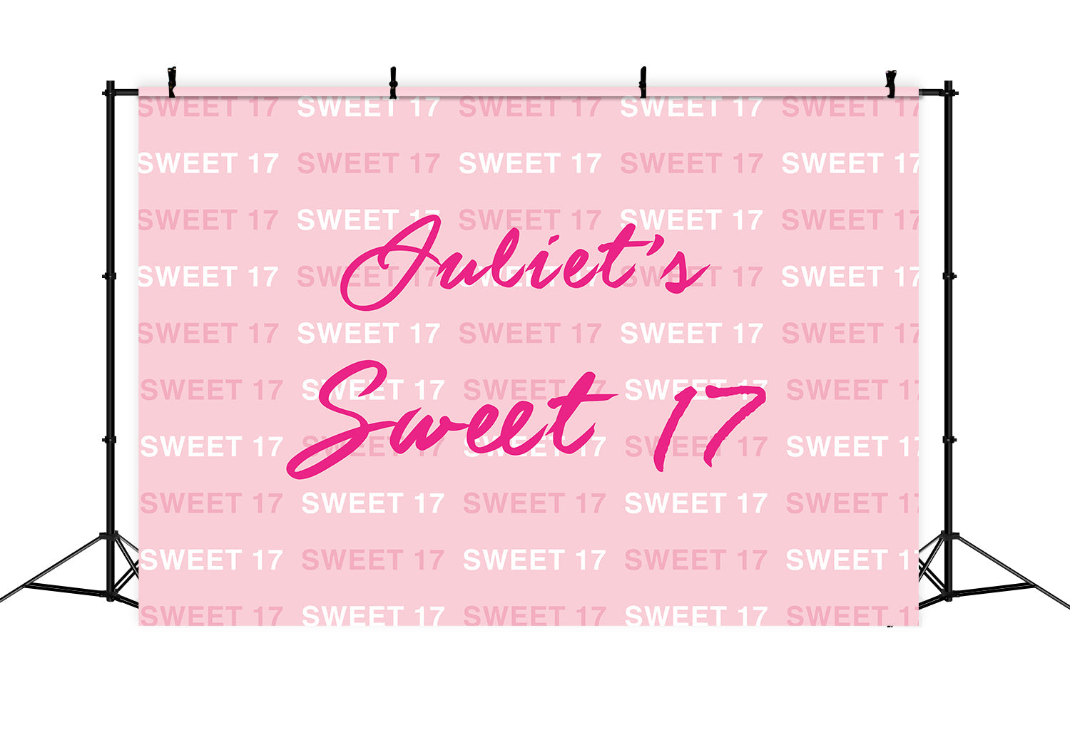 Individuell gestaltete Geburtstagskulissen Sweet 17 Pattern Pink Hintergrund RR12-23