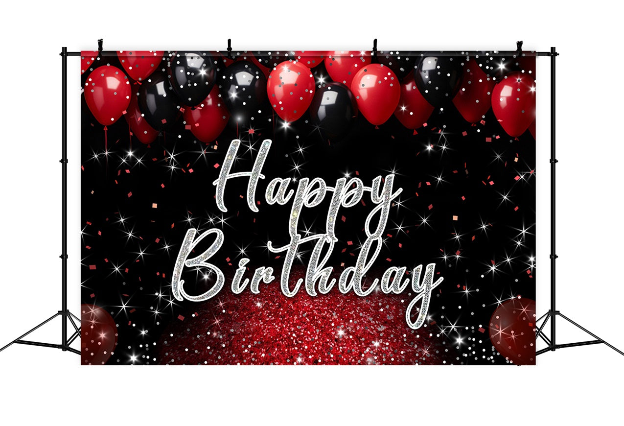 Personalisierte Geburtstag Backdrops Luxuriös Glitzernde Ballon Backdrop RR12-36